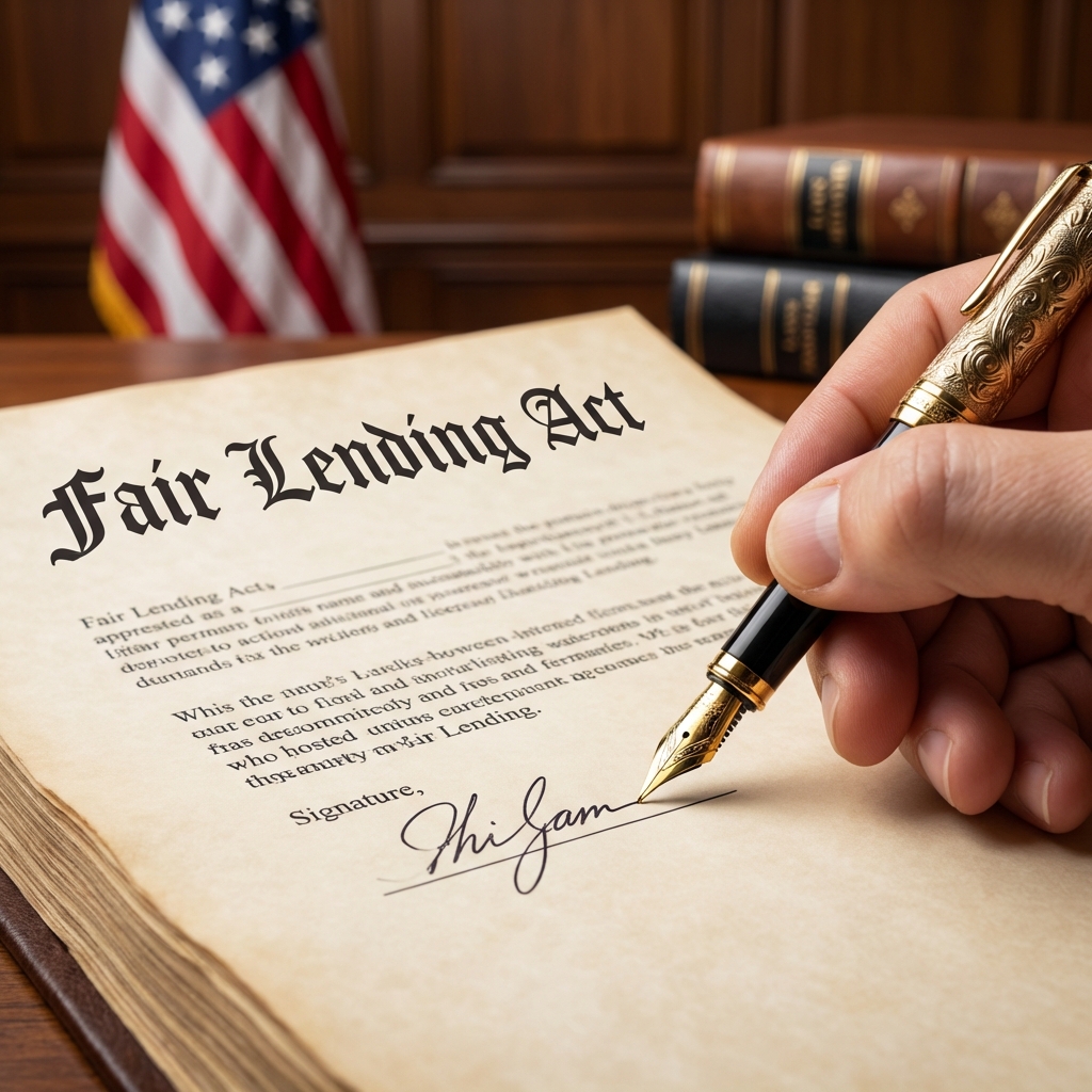 Signing the Fair Lending Act
