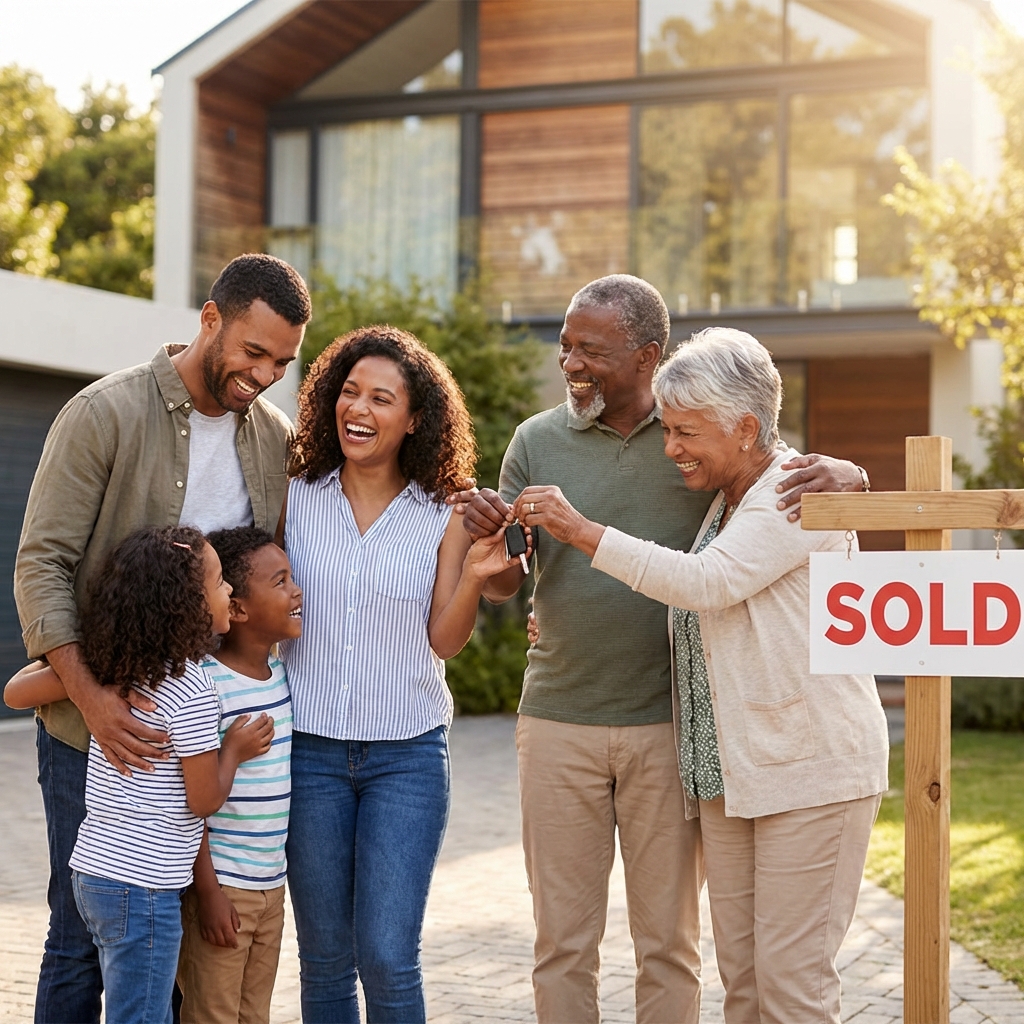 Happy Family with New Car